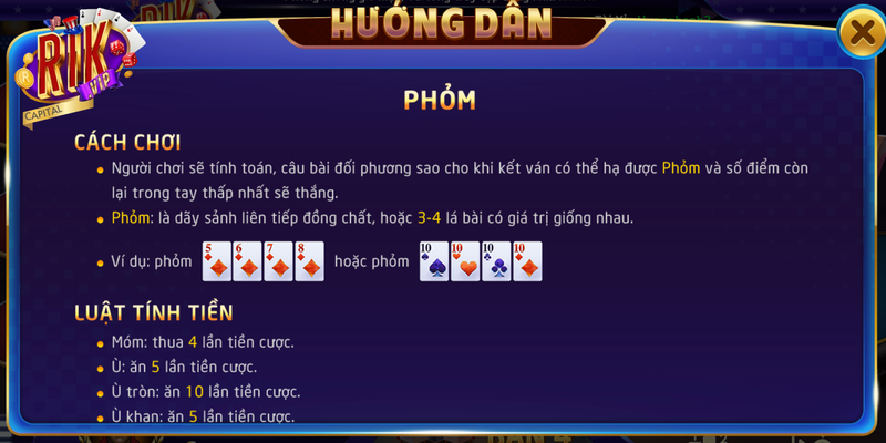 Mỗi thành viên tham gia chơi sẽ được nhận 9 lá bài ngẫu nhiên từ dealer