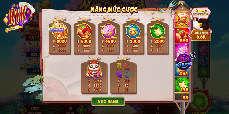 Quy tắc nâng cấp phần thưởng trong game 