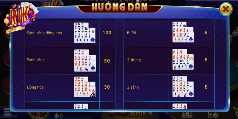 Quy tắc sắp xếp quân bài trong game